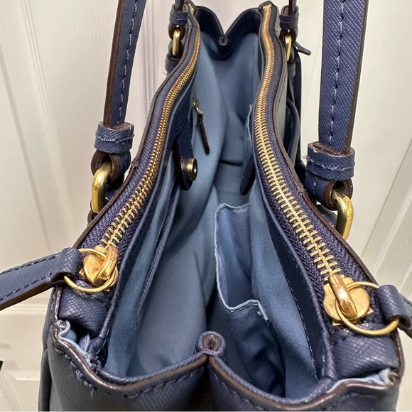 Coach Peyton Jordan Carryall Navy Blue Saffiano Leather Triple Compartment - Picture 12 of 14